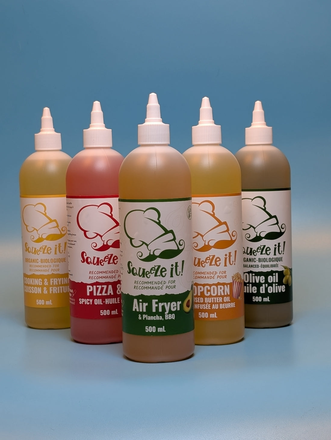 Huiles Squeeze It Cuisson, popcorn & pizza | Olive Presse Huiles Squeeze It Cuisson, popcorn & pizza | Olive Presse